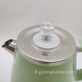 Bouilloire électrique rétro à double paroi de 1,8 litre avec bouilloire à thé rose à arrêt automatique avec base à 360 degrés